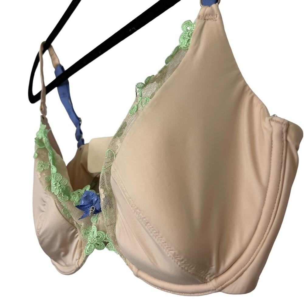 IN LOVE WITH PP PRETTY POLLY Nude Beige Underwire Lightly Lined Bra Lace sz 38C - Picture 2 of 16